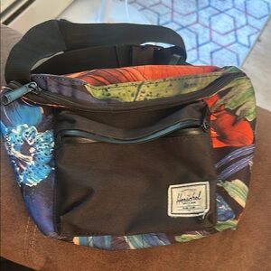 Herschel Supply Company Black and Vibrant Floral Belt Bag